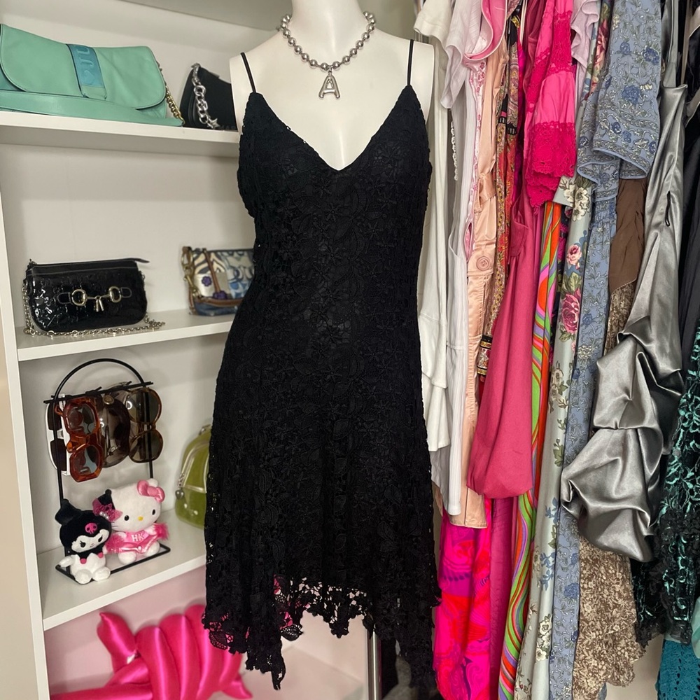 Crochet little black dress